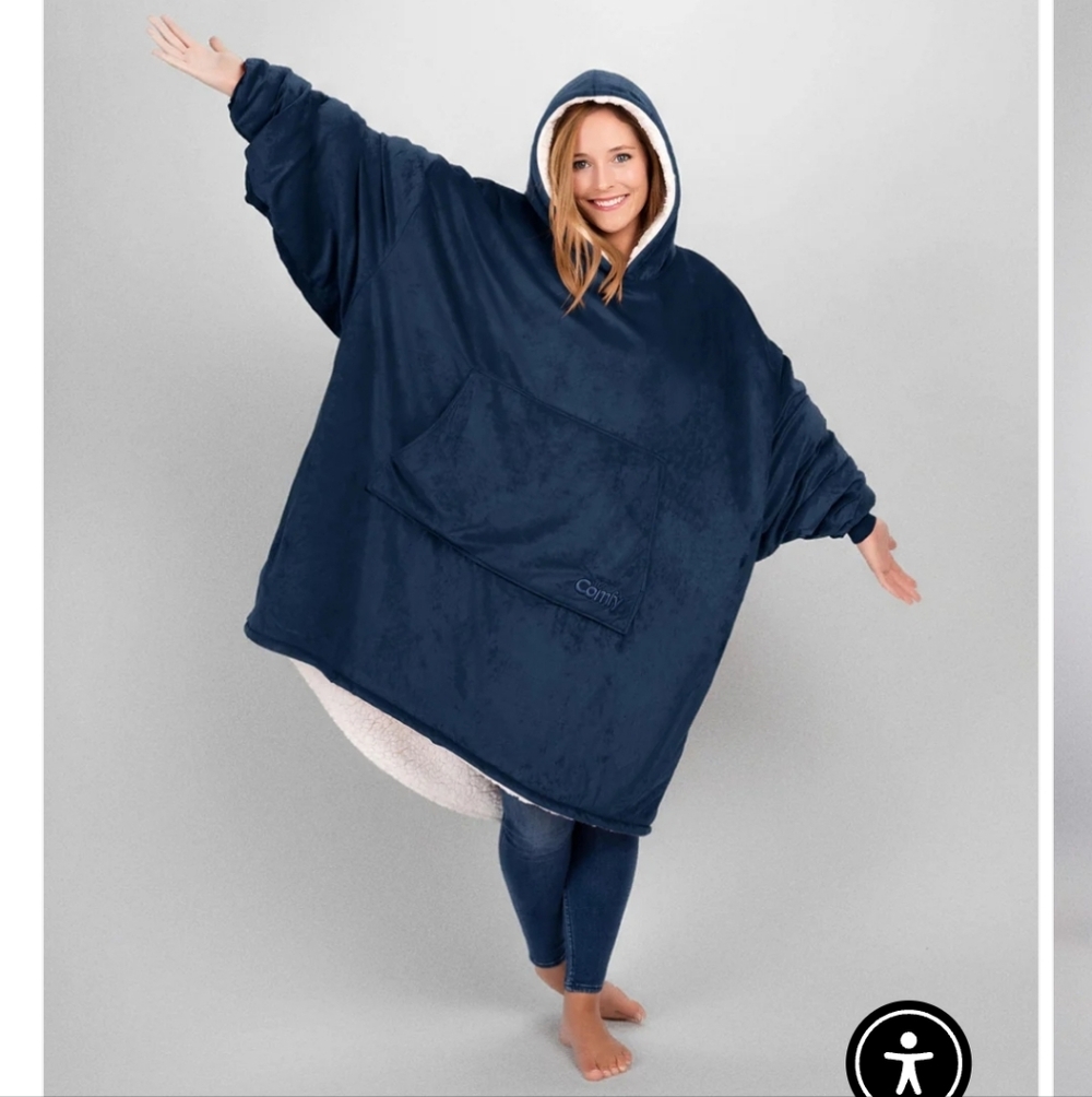 The Comfy Wearable Blanket Hoodie - grey leopard print